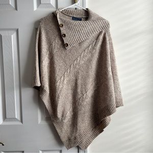 Karen Scott Asymmetrical
Cable-knit Poncho